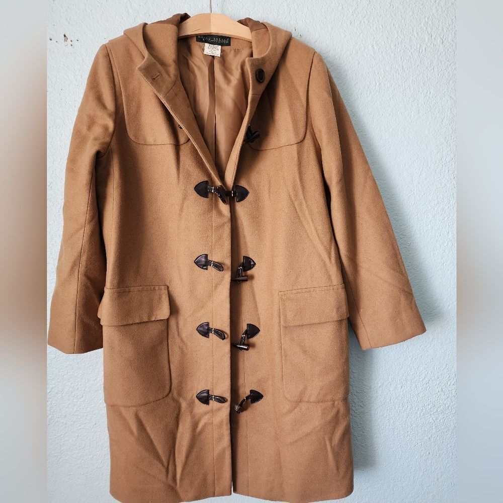 Harve Bernard Stylish Camel Toggle Trench Coat